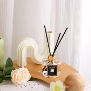 Natural Gardenia Glass DIY Reed Diffuser for Home Hotel Bedroom and Bathroom