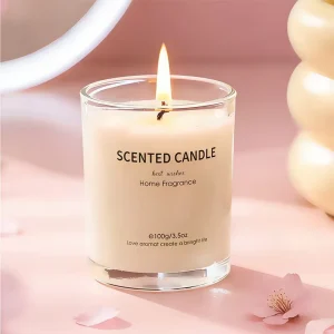 Natural Soy Wax Clear Glass Jar Scented Candle For Home Fragrance Spa Hotel Wedding Gift Packaging