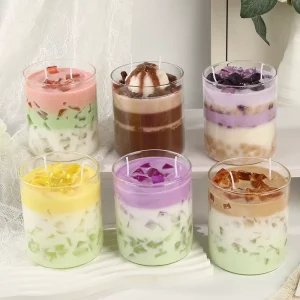 Natural Soy Wax Scented Candle 8*10cm Customized Logo Dessert Shape for Home Hotel Restroom Office Decoration