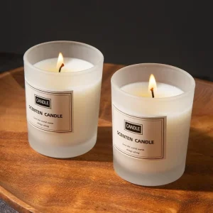 Natural Soy Wax Scented Candle Clear Glass Jar Aromatherapy Fragrance Candle for Home Relax Gift