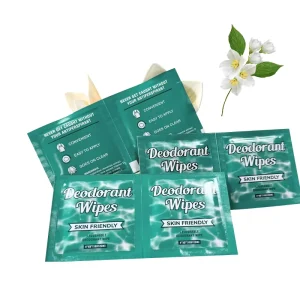 Natural and Non Irritating Jasmine Fragrance Antiperspirant Wipes Adult Underarm Deodorant Wipes