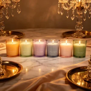 New Arrival Ascendia Colorful Glass Jar Scented Candle Set 150g Natural Soy Wax Aromatherapy Candles for Home Decor & Gift