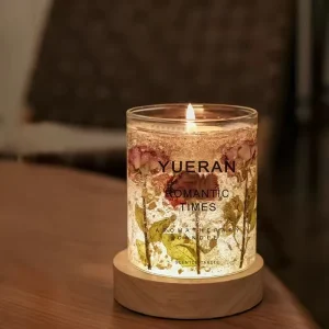 New Arrival Luxury Home Decor Scented Candles Real Flower Floral Soy Wax Aromatherapy Incense Dried Roses Scented Candle