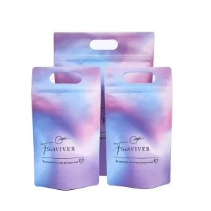 New Design Beauty Sample Aromatherapy Products Packaging Stand up Bag Colorful Printing Feminine Care Products Bag With Handle
