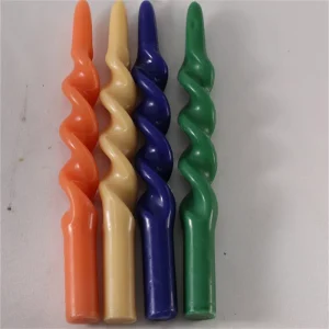 New Design Paraffin Taper Candle Color Spiral Twist Taper Candle Spiral Candle for Home Wedding Decor
