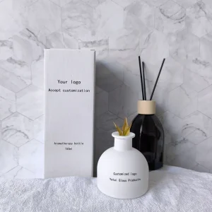 New Fashion 100ml 150ml 200ml Round Transparent Amber Reed Diffuser Bottle Aromatherapy Container Air Fresh Fragrance Bottle