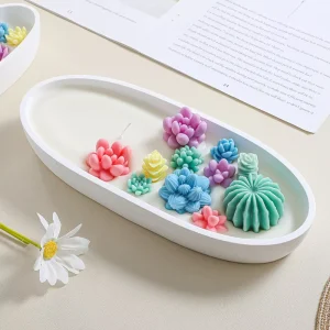 New Plaster Oval Bowl Home Aromatherapy Candle DIY Succulent Plant Scented Candle