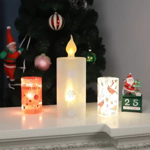 New Year Beautiful Artificial Laser Engraving Flameless Candles With Timer Pure Wedding Party Christmas Battery Operated