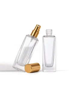 New style Small capacity Rectangular Perfume Bottle Pump Sprayer Model 4 18 Spray Printing Sample Pack High white Glass Bottle