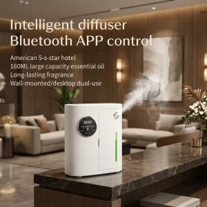 No Drill Commercial Scent Diffuser Wall Mounted Desktop 35dB Ultra Quiet 160ml Long Lasting Aroma Waterless Hotel Use