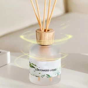 No-Fire Customizable Private Label Reed Diffuser Round Glass Jar Oil Mosquito Repellent Home Aromatherapy