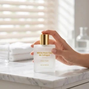 Exquisite Soft White Moss Blend OEM ODM Mild Non Irritating Polished Gold Lid Unisex Cologne