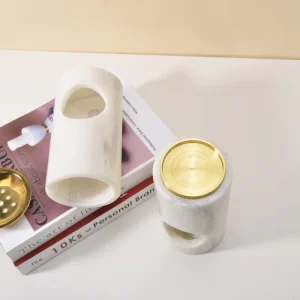 Nordic Marble Essential Oil Burner Wax Melt Warmer and Aromatherapy Diffuser with Fragrance Melter for Home Bedroom Decor