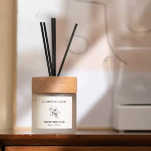 Nordic Reed Glass Diffuser Bottle 100ml 150ml with Wooden Lid