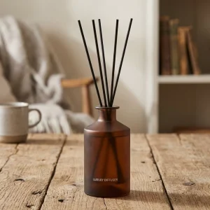 Nordic Style 100ml Amber Glass Fragrance Reed Diffuser Home Scenting Set with Custom Matte Box for Spa Hotel