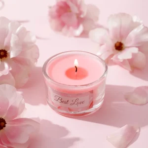 Nordic style Custom Small Cherry Blossom Scented Candles Handmade Long Lasting Birthday Gifts Romantic Party Favors