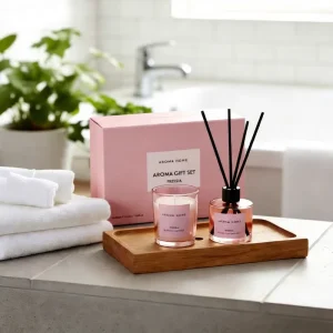 ODIS Bulk Luxurious Aromatherapy Candle Gift Sets Custom Logo Chinese New Year Soy Wax Scented Reed Diffuser Box 15 Day