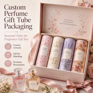 OEM Custom Size Eco friendly Cardboard Tube Perfume Packaging Gift Ready Craft Fragrance Sets Custom Logo Printing