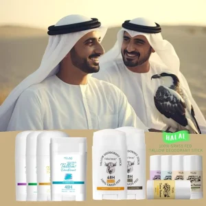 OEM HALAL Tallow Deodorant Stick for Men Aluminum Free Natural Natural Antiperspirant Deodorizer Stick Gentle 48h Odor Control
