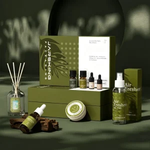 OEM Luxury Aromatherapy Gift Set 100ml Air Freshener 25g Solid Perfume Essential Oil Reed Diffuser for Scents Wellness Kit