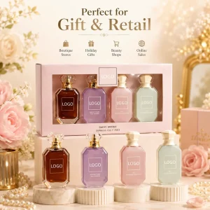 OEM ODM Customized logo Middle East Arabic Luxury Perfume Gift Set Gift Box Private Label Oud Agarwood Musk 30ml*4