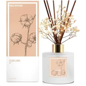 OEM ODM Private Label Clean Linen Reed Diffuser 200ml Frosted White Bottle For Wedding Hotel Bulk Fragrance Gift