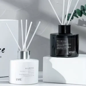 OEM ODM Private Label Minimalist Black White Reed Diffuser For Apartment Hotel Valentine Neutral Fragrance Gift Box