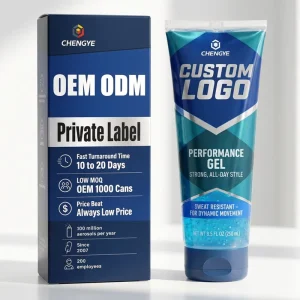 OEM ODM Private Label Strong Hold Alcohol Free Flake Free Flexible Keratin Infused Humidity Proof Styling Gel for Men
