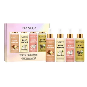OEM Private Label Natural Body Perfume Spray 4 Piece Gift Set Fruity and Floral Scent Long Lasting Daily Body Perfume Set