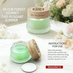 OEM Solid Air Freshener Glass Gel Bedroom Bathroom Car Perfume Interior Fragrance Odor Eliminator Home Auto Bulk Long Lasting