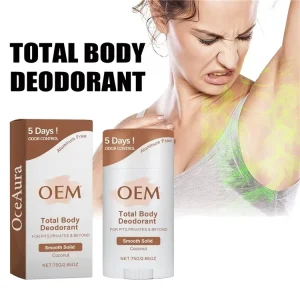 OEM Vegan Eco-Friendly Body Deodorant Stick 75g Aluminum Free Solid Perfume Balm Long Lasting Antiperspirant Unisex Custom