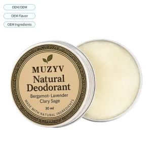 OEM Vegan Organic Natural Deodorant Cream Stick Herbal Antiperspirant Odor Control Coconut Shea Nourishing 24h Private