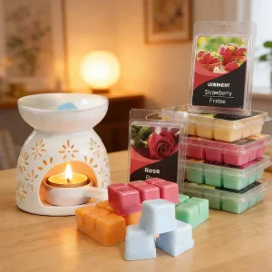 OEM Wax Melts Manufacturer Custom Personalised Scents Bookish Fresh Toast Coffee Sandalwood Chamshell Mold 6 Cube Wax Melts