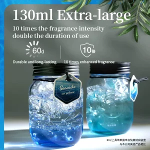 Ocean Flavor Glass Bottle Gel Perfume Long Lasting Scent Deodorant Natural Fragrance 130ml Seaside Breeze Design 3 Year