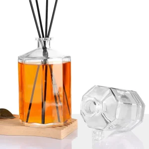 Octagon 500ml 1000ml Clear Empty Aroma Reed Diffuser Glass Bottles
