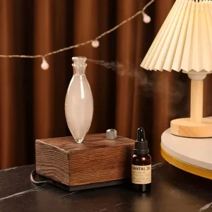 Oil Waterless Solid Wood Glass Material Electric Diffuser for Home Yoga Hotel