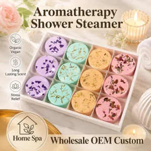 Organic Vegan Long Lasting Scent Aromatherapy Shower Steamer Gift Set Home Spa Stress Relief OEM Custom