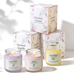 Osmanthus Rose Lavender Aromatherapy Handmade Soy Wax Glass Jar Scented Candle Yankee Candle Mother’s Day Christmas