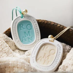 Oval Round Shape Scented Wax Tablet Hanging Ceramic Home Fragrance Sachet for Houseroom Wardrobe Air Freshener