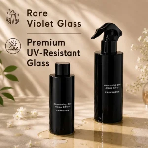 Packaging Empty Original Black 100ml 200ml Room Perfume Oil Diffuse Glass Screw Cap Trigger Spray Bottle Fancy Flat Shoulder