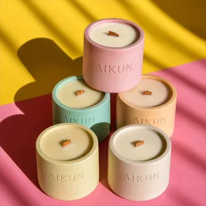 Pastel Color Ceramic Jar Scented Candle for Wedding Favor Holiday Gift Custom Logo Bulk Purchase Supply