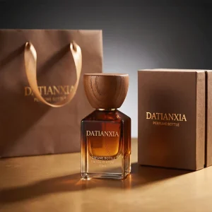Perfume Bottle Custom Square Crystal Glass 30ml 50ml 100ml Transparent Large Output Pump Sprayer with Packaging Box