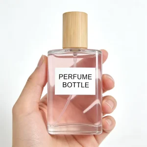 Perfume Bottle Factory High Quality Elegant Transparent Flat 50ml Glass Spray Cap Hot Stamping Perfume Bottle