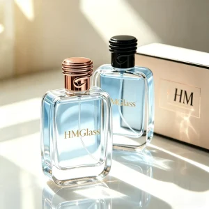 Perfume Glass Bottle HH-060 50ml 100ml Customized Spiral Plastic Cap Screen Printed Special-shaped Gift Box