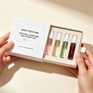 Perfume Natural Sample Gift Set 4 X 2ml Glass Spray Bottles Customizable Gift Box for Niche Fragrance Samples