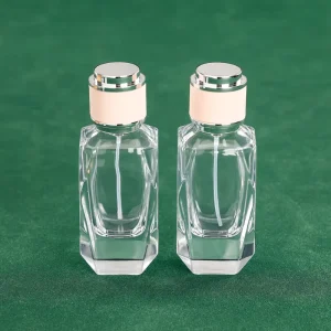 Perfume Refillable Atomizer Spray Bottle with Engraving & Hot Stamping Recyclable Custom Color Glass Premium Irregular Design