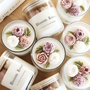 Personalized Handmade Soy Candle Home Fragrance Wax Gift and Aromatherapy Products Flower Scented Candles for Bridal Shower Gift