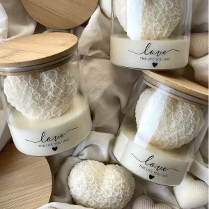 Personalized Luxury Aromatherapy Candles Rose Heart Shaped Novelty Scented Candles for SPA Yoga Hotel Wedding Home