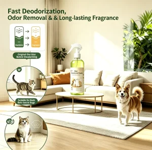 Pet Deodorizer Spray for Dogs, Non-Toxic