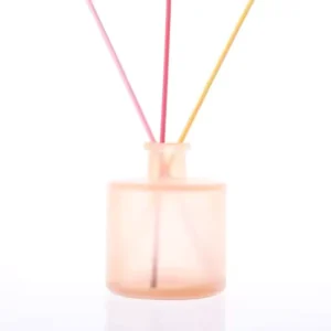 Pink Wide-Mouth Round Glass Reed Diffuser Bottle 100ml 150ml 200ml for Aroma Aromatherapy Essential Oil